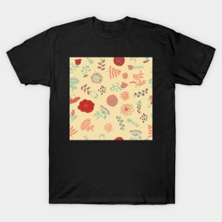 Elegance Seamless pattern with flowers, vector floral illustration in vintage style T-Shirt